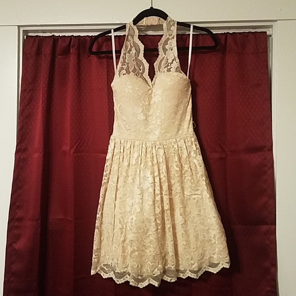 Lace halter dress